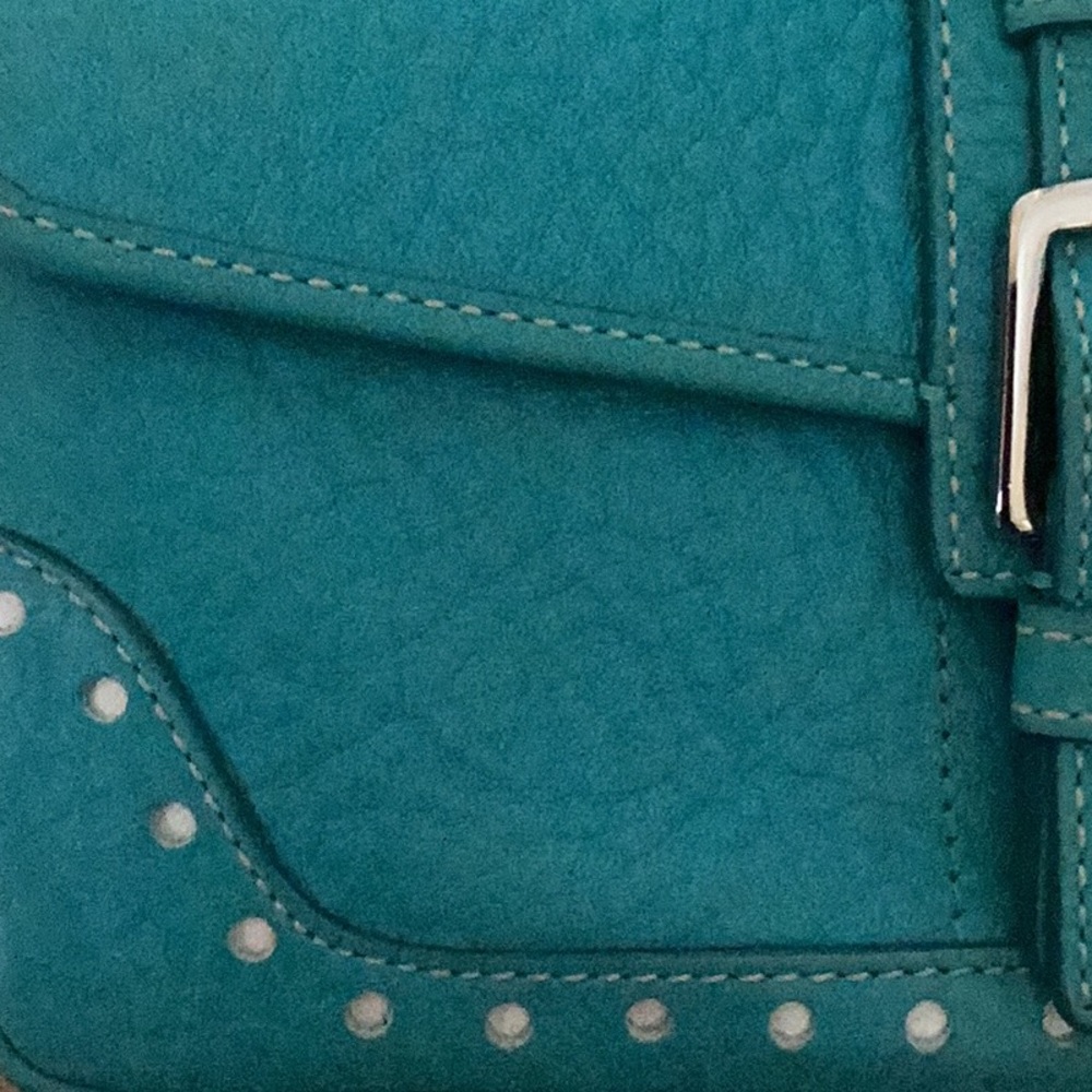 Coach leather wristlet, turquoise - Picture 5 of 6